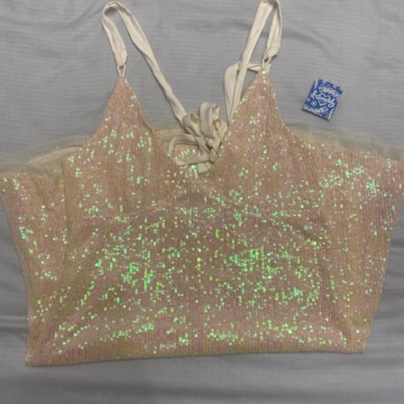 NWT Free People Sequin Gold Rush Mini Dress - Picture 6 of 7